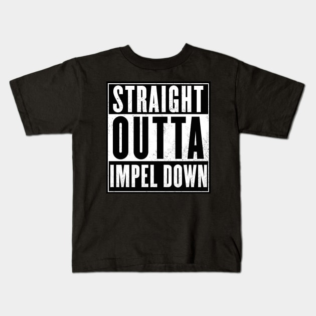 Straight outta impel down Kids T-Shirt by geekmethat